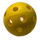 Image of POLLEN: A yellow plastic ball with holes. 